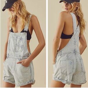 NWT We The Free Ziggy short overalls striped size XL